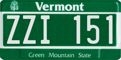 VT license plate ZZI151