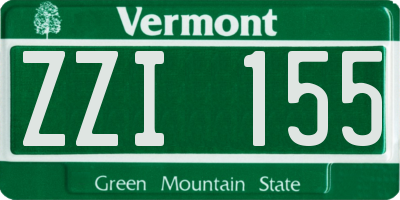 VT license plate ZZI155