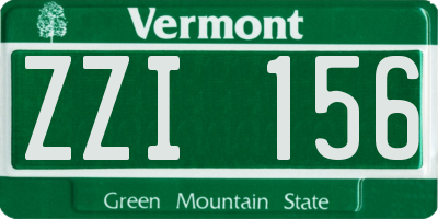 VT license plate ZZI156