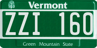VT license plate ZZI160