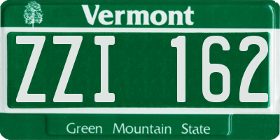 VT license plate ZZI162