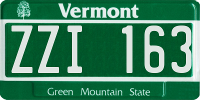 VT license plate ZZI163