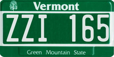 VT license plate ZZI165