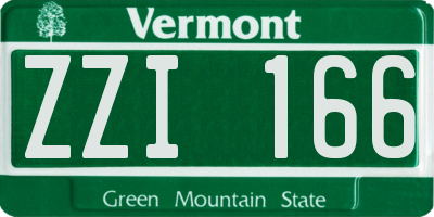 VT license plate ZZI166