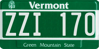 VT license plate ZZI170