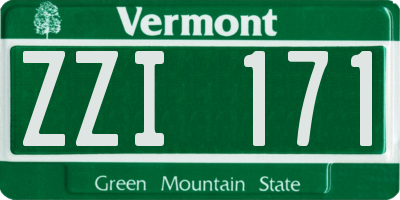 VT license plate ZZI171
