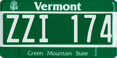 VT license plate ZZI174