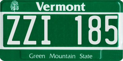 VT license plate ZZI185