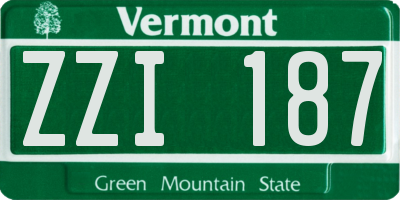 VT license plate ZZI187