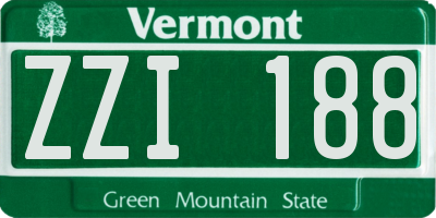 VT license plate ZZI188