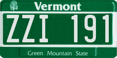 VT license plate ZZI191