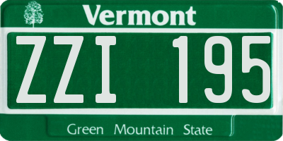 VT license plate ZZI195