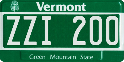 VT license plate ZZI200