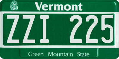 VT license plate ZZI225