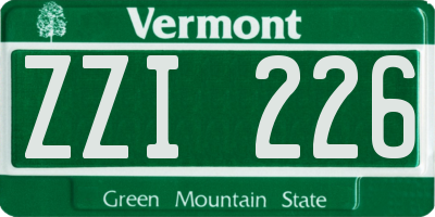 VT license plate ZZI226