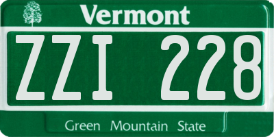 VT license plate ZZI228