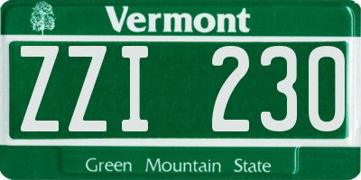 VT license plate ZZI230