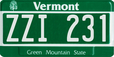 VT license plate ZZI231