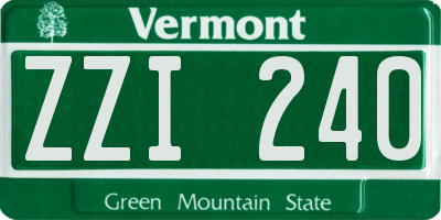 VT license plate ZZI240