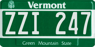 VT license plate ZZI247