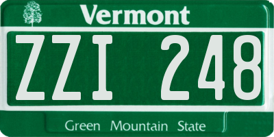 VT license plate ZZI248