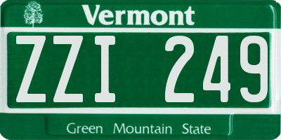 VT license plate ZZI249