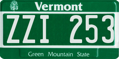 VT license plate ZZI253