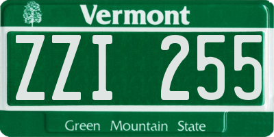 VT license plate ZZI255