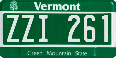 VT license plate ZZI261