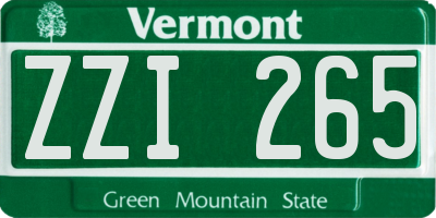 VT license plate ZZI265