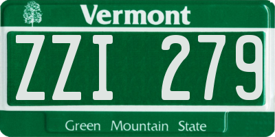 VT license plate ZZI279