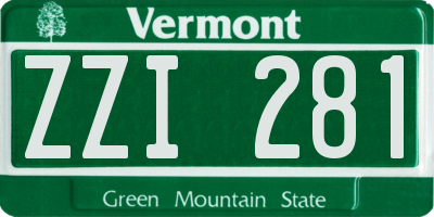 VT license plate ZZI281