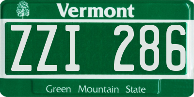 VT license plate ZZI286