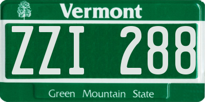 VT license plate ZZI288