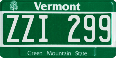 VT license plate ZZI299