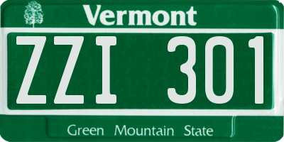 VT license plate ZZI301