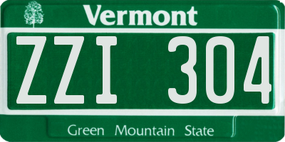VT license plate ZZI304