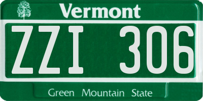 VT license plate ZZI306