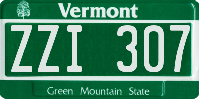 VT license plate ZZI307