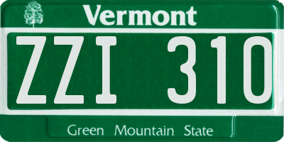 VT license plate ZZI310