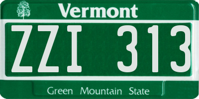 VT license plate ZZI313