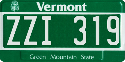 VT license plate ZZI319