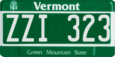 VT license plate ZZI323