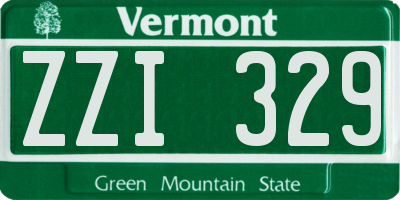 VT license plate ZZI329