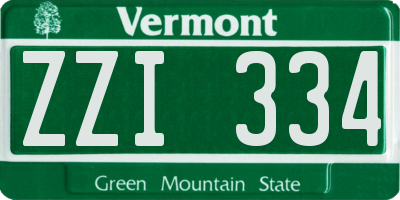 VT license plate ZZI334