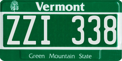 VT license plate ZZI338