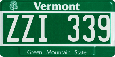 VT license plate ZZI339