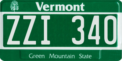 VT license plate ZZI340