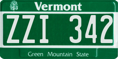VT license plate ZZI342