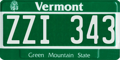 VT license plate ZZI343